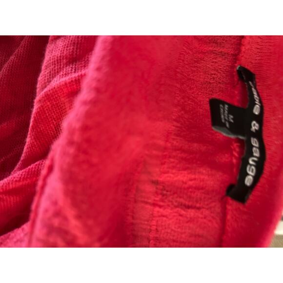 Cable & Gauge linen blend tunic M convertible sleeves coral fall work casual - Picture 2 of 5